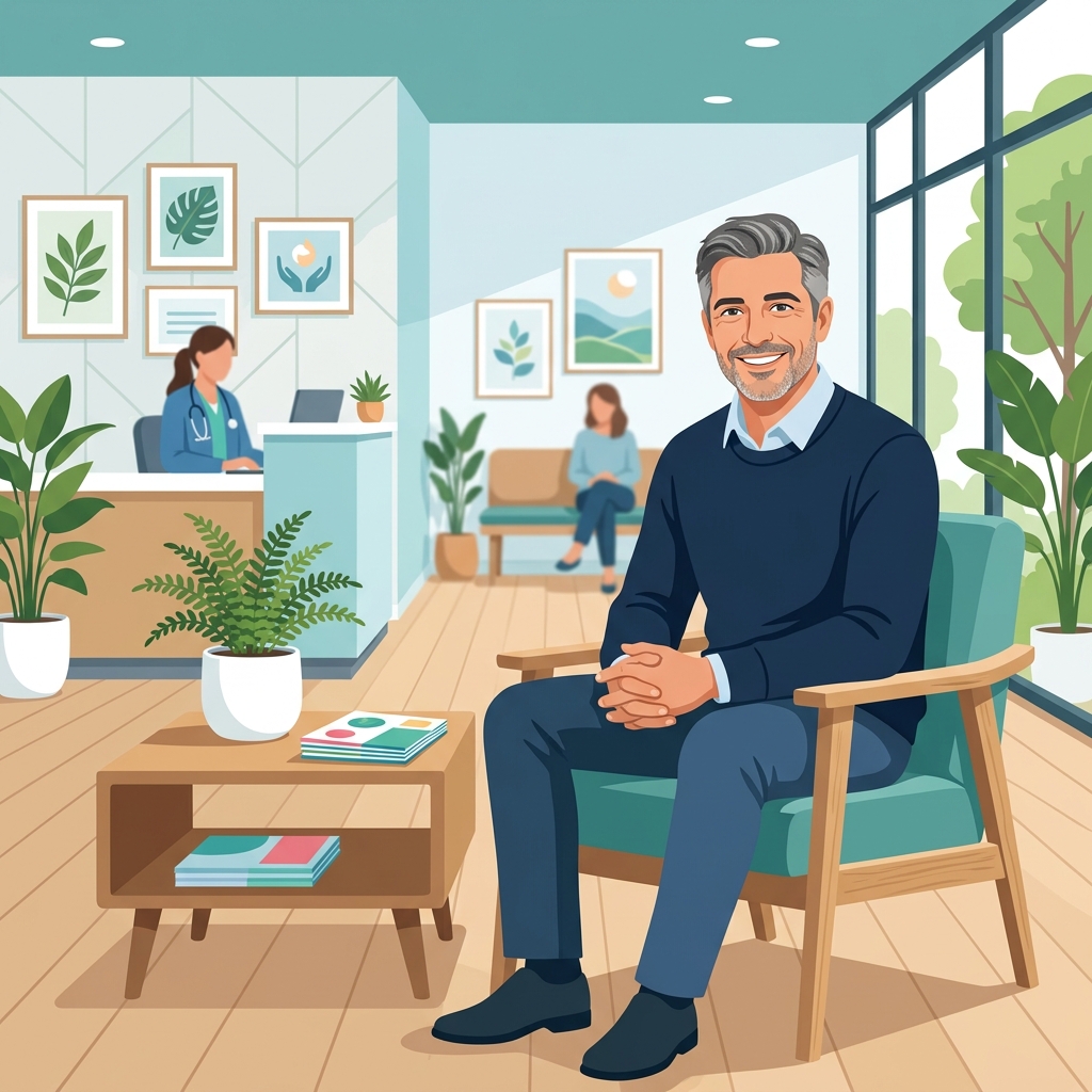 Rafael, 46 anos, em consulta médica